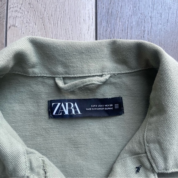 Zara Khaki Green Cropped Jacket - Picture 2 of 8